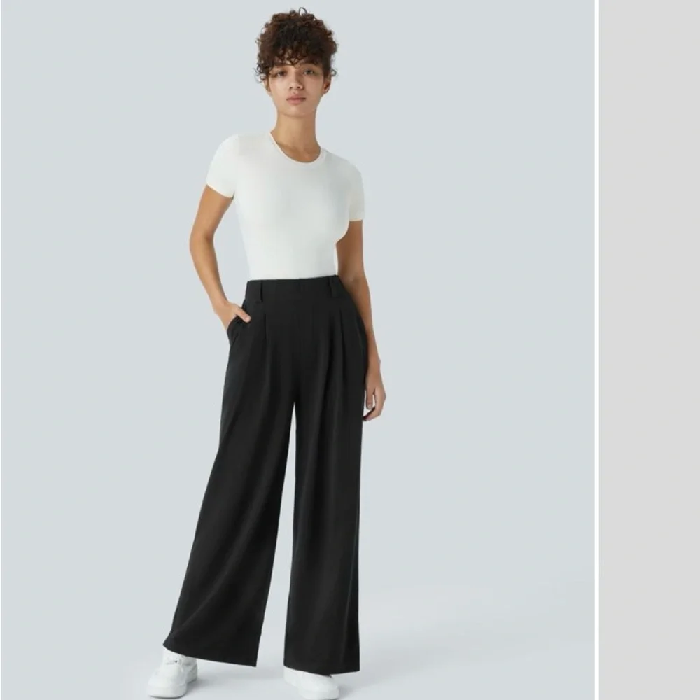 Halara Flex™ High Waisted Pocket Wide Leg Waffle Work Pants - Picture 4 of 10